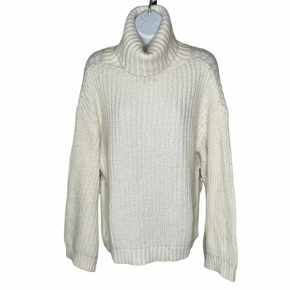 RACHEL Zoe Heavy Knit Wool Alpaca Blend Slouchy Turtleneck Sweater XS Oversized - Picture 1 of 6